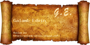 Galamb Edvin névjegykártya